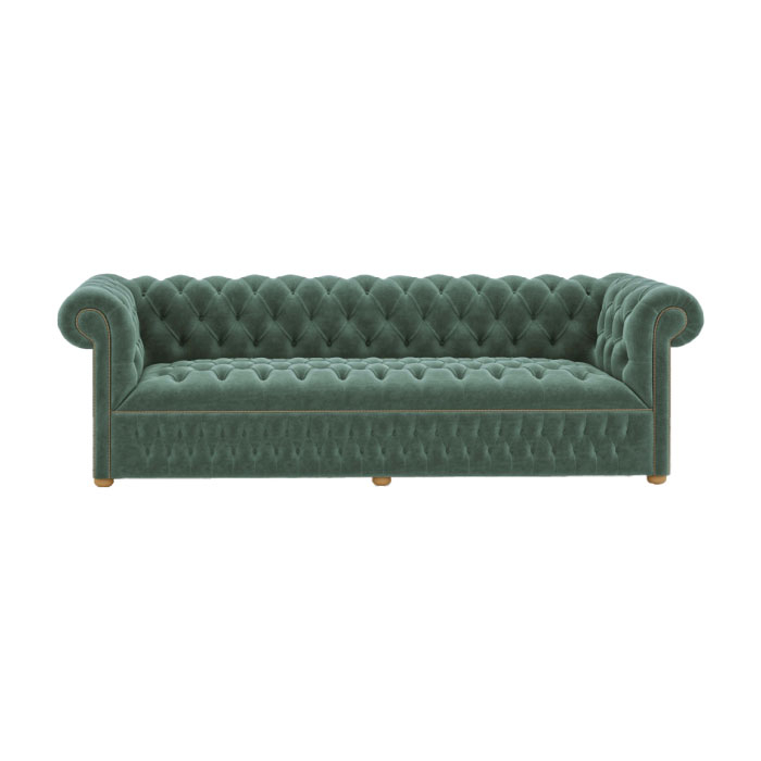 Green store tufted sofa